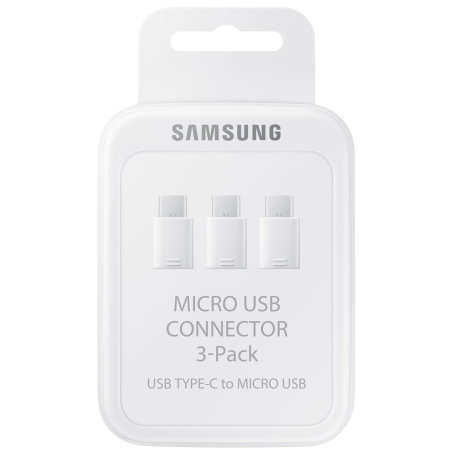 Official Galaxy S9 Plus Micro USB till USB-C Adapter - Trepack - Vit