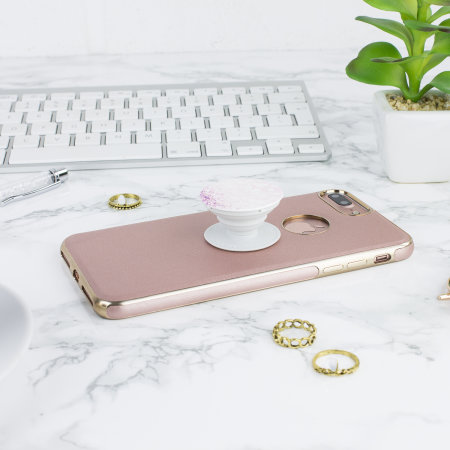 iPhone 7 Plus Rose Gold Case with PopSocket - Rose Gold