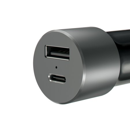 Satechi 2 Port 48W USB-C & USB Fast Charge Car Charger - Space Grey