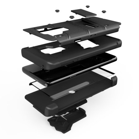 Funda Galaxy S9 Zizo Bolt Series con clip de cinturón - Negro