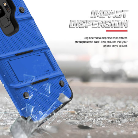 Zizo Bolt Samsung Galaxy S9 Tough Case & Screen Protector - Blue