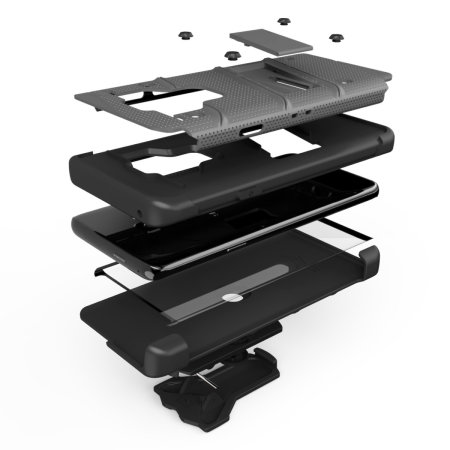Funda Galaxy S9 Zizo Bolt Series con clip de cinturón - Gris