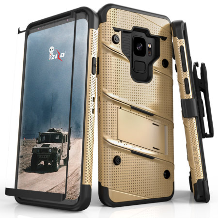 Zizo Bolt Series Samsung Galaxy S9 Skal & bältesklämma - Guld