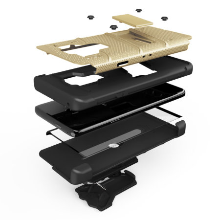 Zizo Bolt Series Samsung Galaxy S9 Plus Tough Case & Belt Clip - Gold