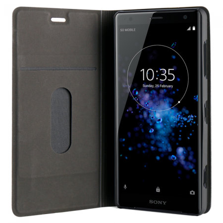 Roxfit Sony Xperia XZ2 Compact Slim Standing Book Case - Black