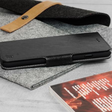 Olixar Leather-Style Sony Xperia XZ2 Compact Wallet Stand Case - Black