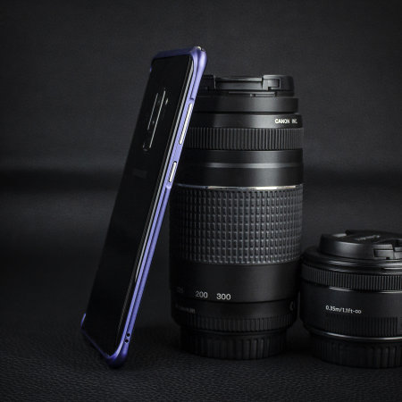Luphie Aluminium Samsung Galaxy S9 Plus Stoßfänger Hülle -Lila