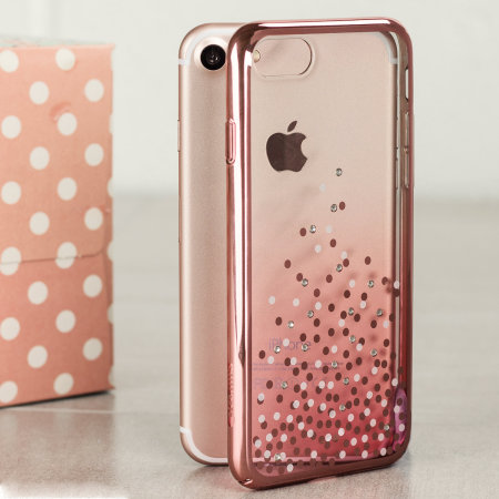 Rose Gold Unique Glitter Polka Dot iPhone 7 Case