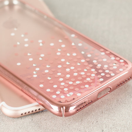 Rose Gold Unique Glitter Polka Dot iPhone 7 Case