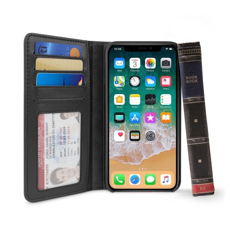 Twelve South BookBook iPhone X Leather Wallet Case - Black