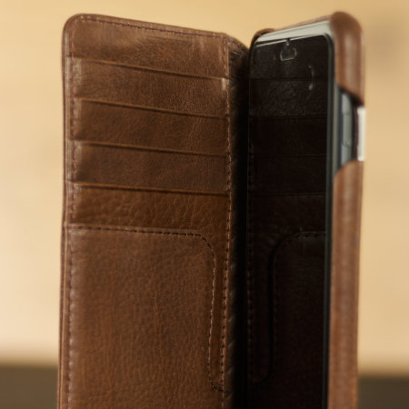 Vaja Wallet Agenda iPhone 8 Plus Premium Leather Case - Dark Brown