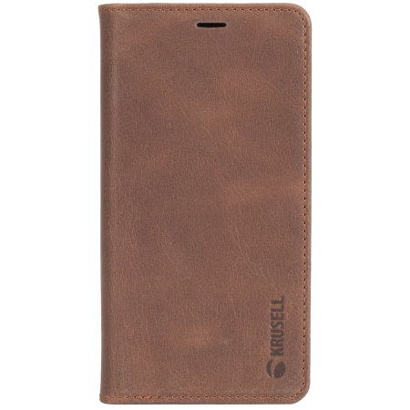 Krusell Sunne 4 Card iPhone X Folio Wallet Case - Vintage Cognac