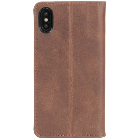 krusell sunne 4 card iphone x folio wallet case - vintage cognac