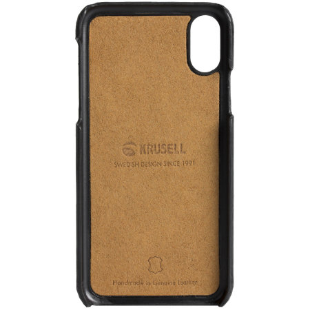 krusell sunne 2 card iphone x leather case - vintage black
