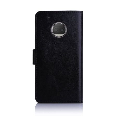 Housse Motorola Moto G5S Plus portefeuille simili cuir – Noire