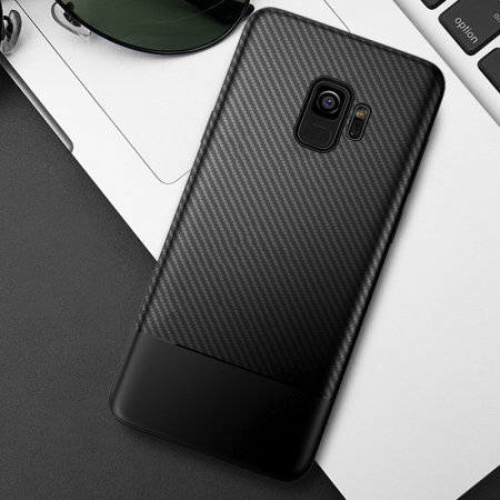 Samsung Galaxy S9 Carbon Fibre Case - Black - Olixar