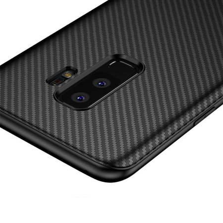 Coque Samsung Galaxy S9 Plus Olixar effet fibre de carbone – Noire