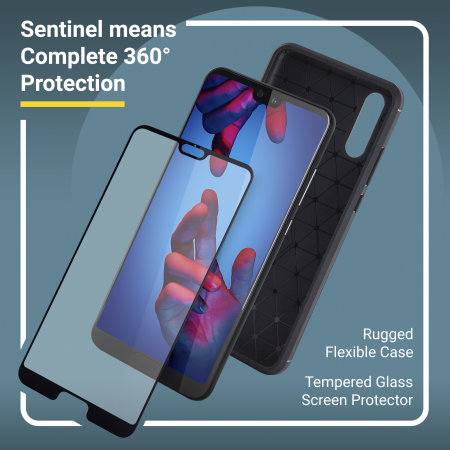 Olixar Sentinel Huawei P20 Hülle und Glas Displayschutz