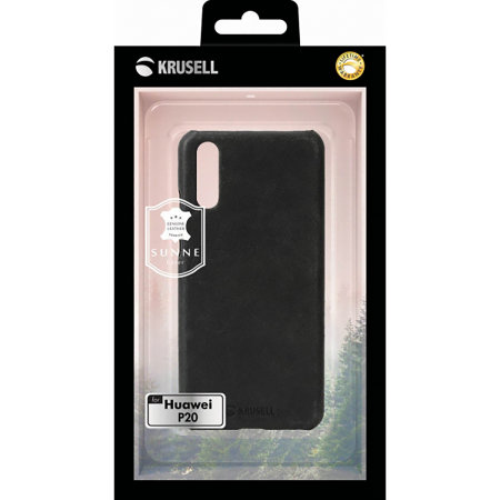 Krusell Huawei P20 Slim Premium Leather Cover Case - Vintage Black