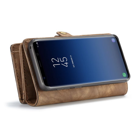 Luxury Samsung Galaxy S9 Leather-Style 3-in-1 Wallet Case - Tan