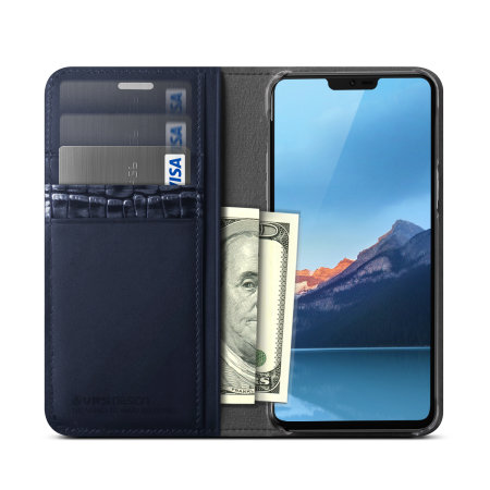 VRS Design Diary Echt leer LG G7 Case - Blauw
