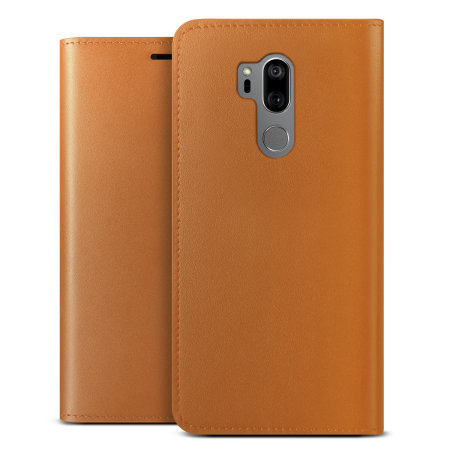 VRS Design Genuine Leather Diary LG G7 Wallet Case - Brown