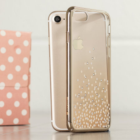 Unique Polka 360 Case iPhone 7 Case - Champagne Gold / Clear
