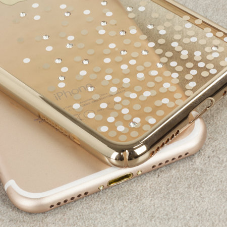Unique Polka 360 Case iPhone 7 Case - Champagne Gold / Clear