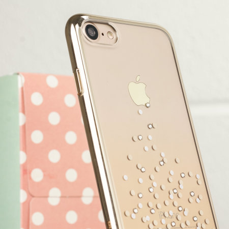 Coque iPhone 7 Unique Polka 360 – Or champagne / transparente
