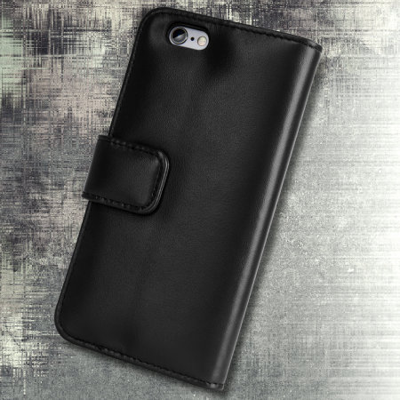 olixar genuine leather iphone 6 wallet case - black