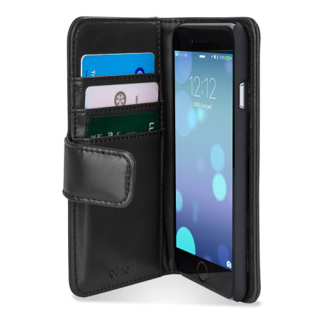 olixar genuine leather iphone 6 wallet case - black