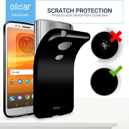 Olixar FlexiShield Motorola Moto E5 Plus Gel Case - Solid Black
