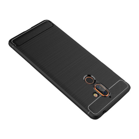 Olixar Nokia 7 Plus Carbon Fibre Design Gel Case - Black