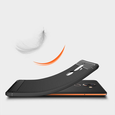 Olixar Nokia 7 Plus Carbon Fibre Design Gel Case - Black