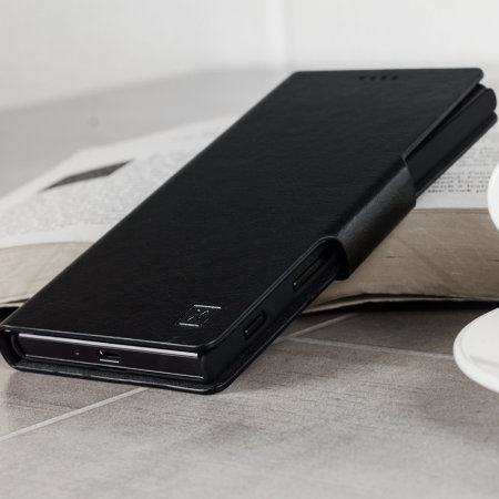Olixar Leather-Style Sony Xperia XZ2 Premium Wallet Stand Case - Black