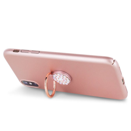LoveCases Diamond Ring Case For IPhone X / XS- Rose Gold