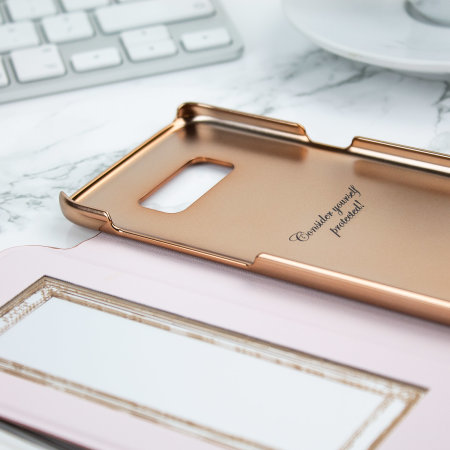 Ted Baker Galaxy S8 Hanas Glitter Mirror Folio Case - Rose Gold