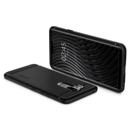 Spigen Rugged Armor Carbon Fiber-Style LG G7 Tough Case - Black