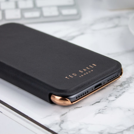 Ted Baker iPhone 7 Shannon Mirror Folio Case - Black / Rose Gold