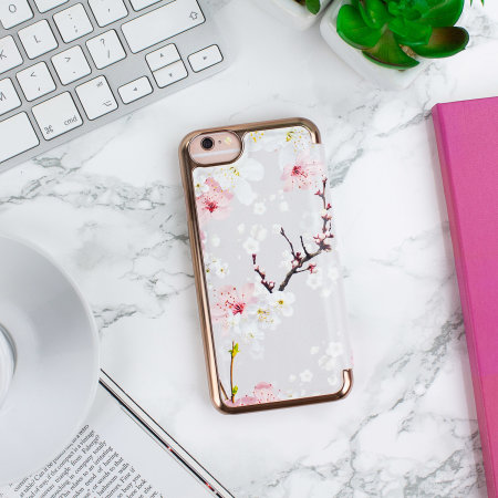 Coque iPhone 6 Ted Baker Brook avec rabat et miroir – Fleur d'Orient