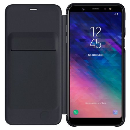 Actief Socialistisch werknemer Official Samsung Galaxy A6 Plus 2018 Wallet Cover Case - Black