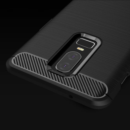 Olixar OnePlus 6 Carbon-Fibre Protective Case - Black