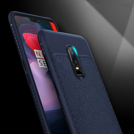 Encase OnePlus 6 Leather-Style Thin Case - Blue