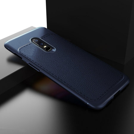 Encase OnePlus 6 Leather-Style Thin Case - Blue
