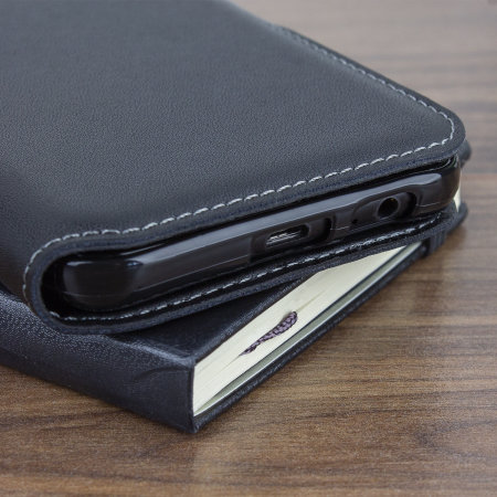 Samsung Galaxy A6 2018 Genuine Leather Wallet Case - Olixar - Black