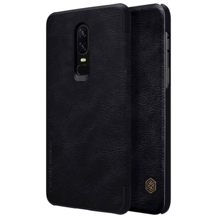 Nillkin Qin Series Genuine Leather OnePlus 6 Wallet Case - Black