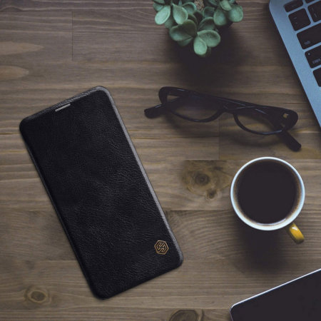 Nillkin Qin Series Genuine Leather OnePlus 6 Wallet Case - Black