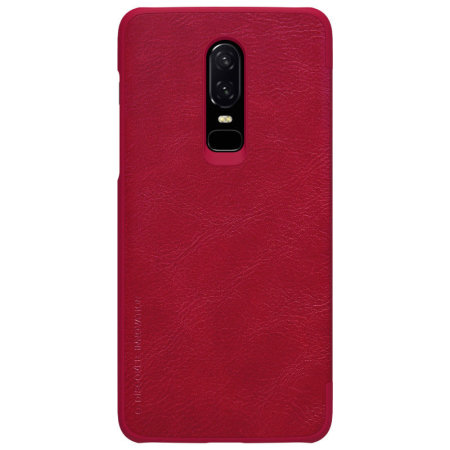 Nillkin Qin Series Genuine Leather OnePlus 6 Wallet Case - Red