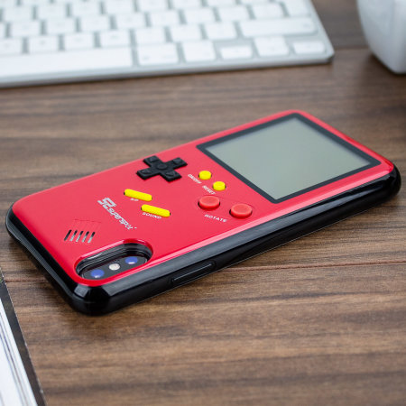 Coque iPhone X SuperSpot Retro Game – Jeux vidéo rétro – Rouge