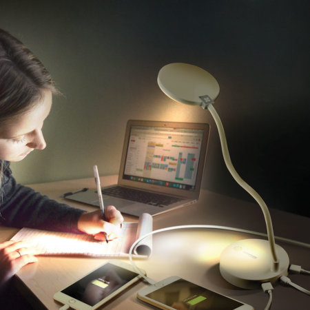 Promate Lumiflex 2 Led Desk Lamp With 4000 Mah Power Bank White
